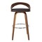 Armen Living Sonia 26" Counter Height Swivel Brown Faux Leather and Walnut Wood Bar Stool LCSOBABRWA26 - alternate 7